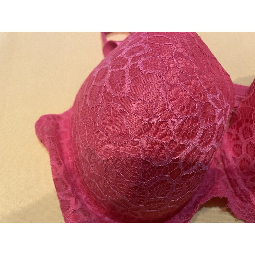 Rene Rafe Full Size Bra Size 44D Bright Pink Removable Straps